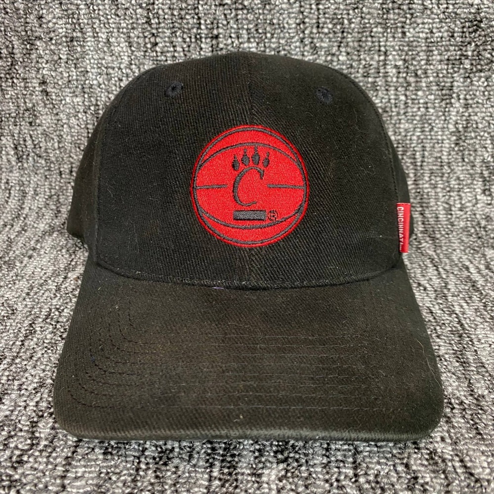 VTG Jordan Brand Cincinnati Bearcats Basketball Hat Strapback Cap Black 90s
